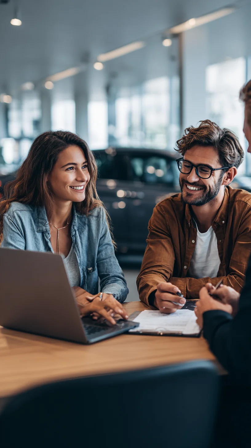 Семья иммигрантов рядом с застрахованным автомобилем в США